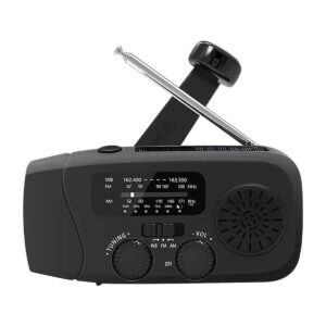 Emergency Solar Hand Crank NOAA Weather Radio with Flashlight Cell Phone Charger Internet Radio