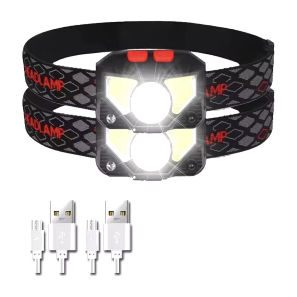 Rechargeable LED Head Torch (2-Pack)